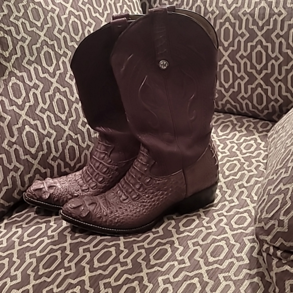 Real Crocodile Skin plum  Cowboy Boots